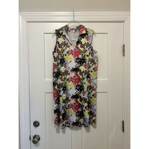 GG BLUE LUXE SPORT Multicolored Golf Tennis Dress Zip Pocket Stretch Size Large